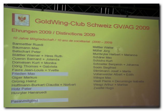 GENERALVERSAMMLUNG GWCCH 2009 - IM WYDEHOF IN BIRR 